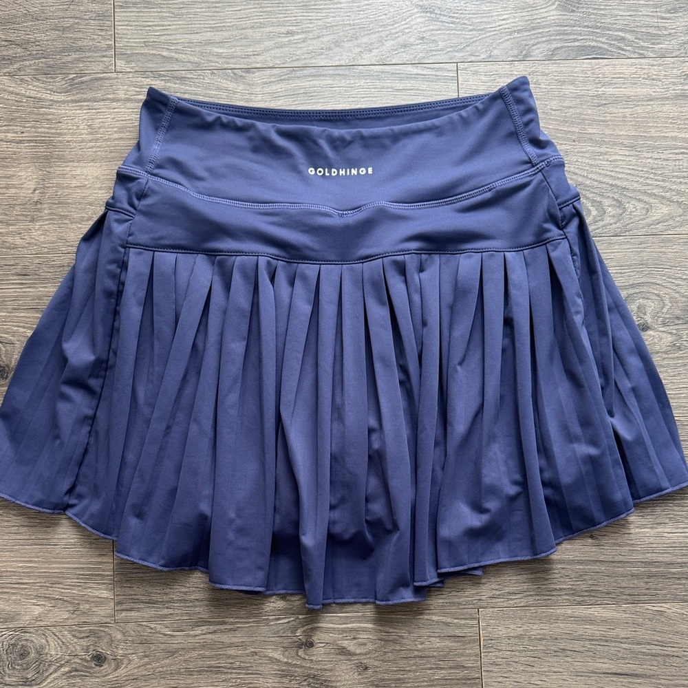 Goldhinge Navy Pleated Tennis Skirt (15 inches)